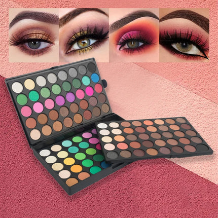 120 Color Eye Makeup,3-in-1 Eyeshadow Palette,Matte Shimmer Highly Pigmented Long Lasting Waterproof Eye Shadow for Festival