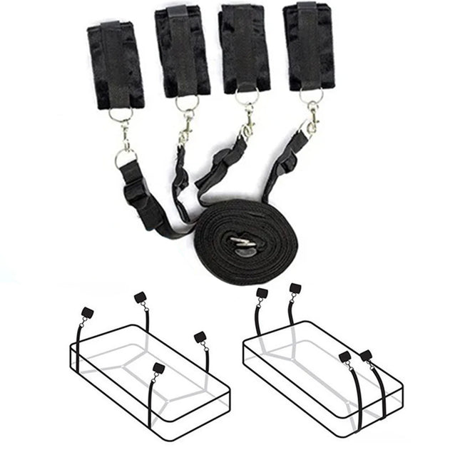 Sexy Adult Female BDSM Restraint Sex Toy Handcuffs Leg Split Bondage Gear Erotic Bed Sex Games Strap System Bar Spreader Kits