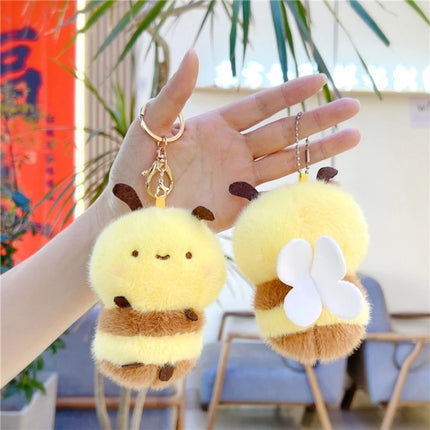 Honeybee Plush Keyring Soft with wing Stuffed Animal Keychain Accessory Bag Decoration for Everyday Use Children Birthday Gift