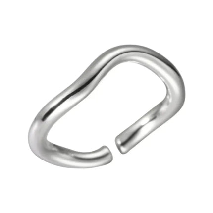 925 Sterling Silver Wavy Line Open Rings for Women Ladies Elegant Luxury Silver Color Jewelry Accessories Wholesale Jewellery