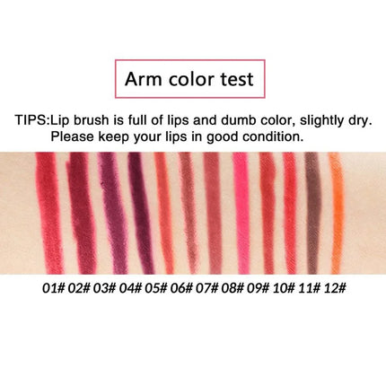 12PCS Matte Lip Liner Pencils Waterproof Long Lasting Pigments Smooth Colorful Nude Silk Lip Makeup