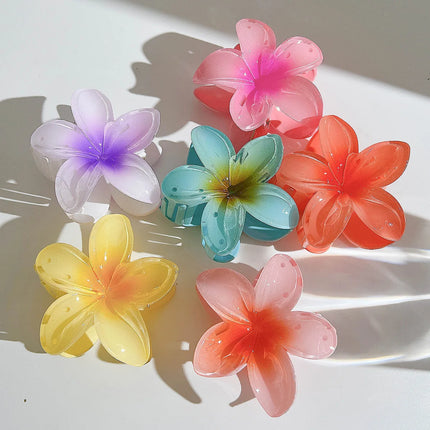 3pcs/set Flower Claw Clip Women Hawaiian Girl Hair Accessories Flower Ponytail Clip Clamp Barrettes Hairpin Summer Beach Jewelry