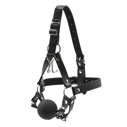 Couples Cosplay Open Mouth Gag BDSM Bondage Restraints Breathable Ring Harness Strap Fetish Silicone Gag Ball Sex Toys For Women
