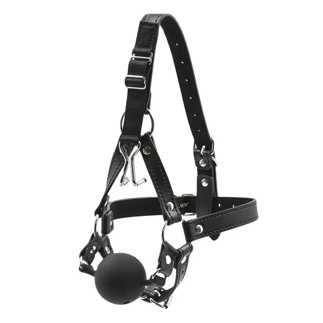 Couples Cosplay Open Mouth Gag BDSM Bondage Restraints Breathable Ring Harness Strap Fetish Silicone Gag Ball Sex Toys For Women