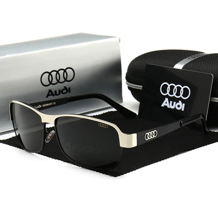 Audi Retro Oval UV400 Polarized Sunglasses for Men Women Motorcycle Glasses AntiGlare Outdoor Adventure Shades lunette de soleil