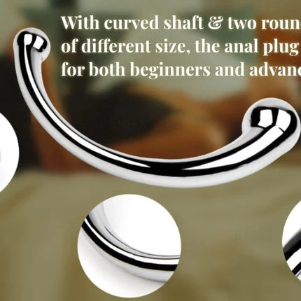 Double Ended Stainless Steel G Spot Wand Prostate Massage Stick Pure Metal Penis P-Spot Stimulator Anal Plug S&M anal dilator