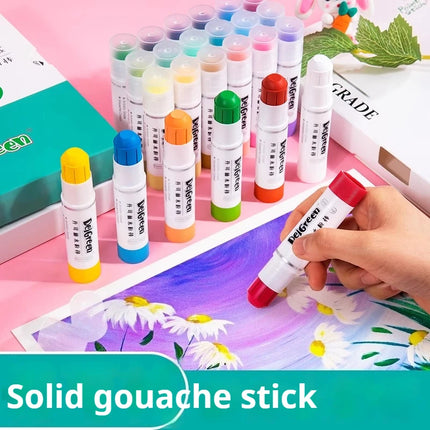 6/12/18/24 Color Soft Solid Gouache Paint Sticks Set Crayon Stick Kids Student Artists Drawing Safe Washable Non-toxic Pastels
