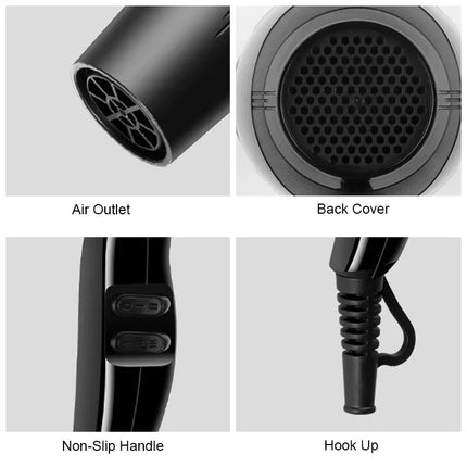 Hair Dryer 2200W Professional Powerful Hair Dryer Fast Heating Hots And Cold Adjustment Ionic Air Blow Dryer with Air Collecting