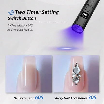 365nm UV LED Flashlight USB Rechargeable Lantern Mini Portable Nail Lamp Money Detector Lamp Urine Stains Detector Light