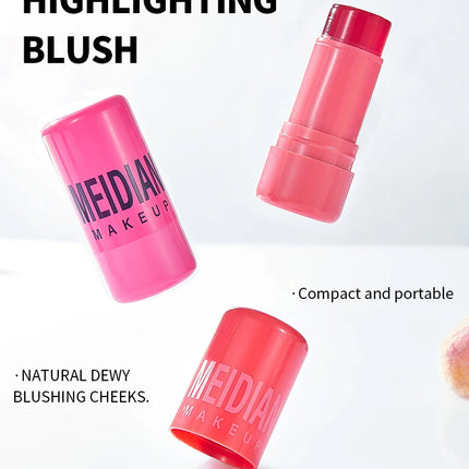 4pcs Matte expansion color, natural nude makeup, lips and cheeks, transparent jelly, powder blusher stick, powder blusher cream