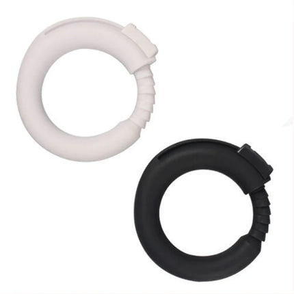 Male Adjustable Silicone Penis Cock Ring Enhancer Prolonging Delay Ejaculation Adjustable Male Chastity Device White Black