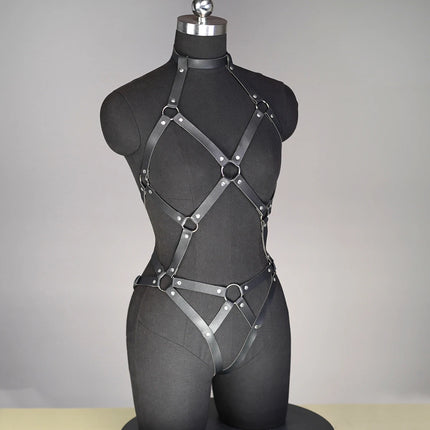 Full Body PU Leather Harness fashion body harness lingerie women Adjustable Waist Belt for Party Cosplay