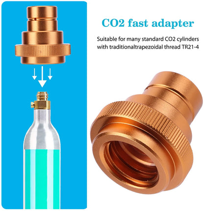 High Quality Brass CO2 Quick Connect Adapter for Soda Water Bubbler DUO and CO2 Cylinder Compatibility