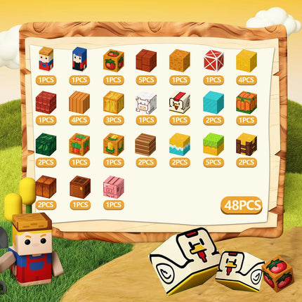 Magnetic Building Blocks Mine World Magnet The End Ender Head Forest Cabin Cubes Set STEM Sensory Brick Cube Toys Children Gift