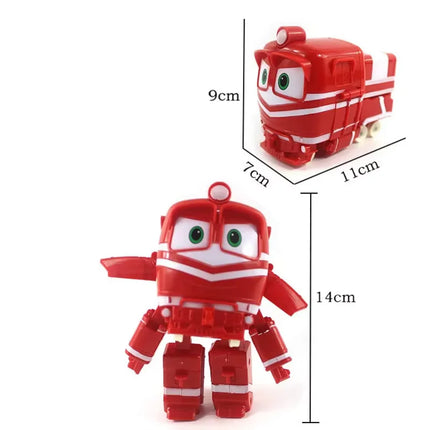 NEW 4pcs/lot Robot Trains figures Transformation robot Kay Train Deformation Train Car Action Figure Robot Toys for children