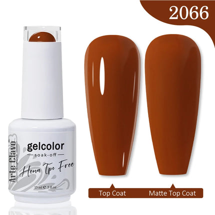 Arte Clavo Red Brown Gel Nail Polish 15ml Autumn Series Base Top Coat Soak Off UV Gel Semi Permanent Varnishes Design Nail Art