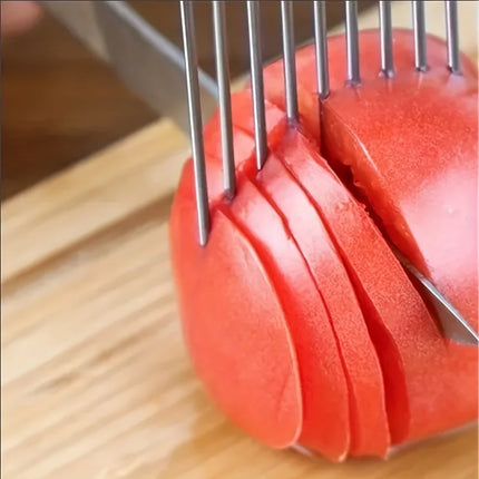 1/4PC Stainless Steel Onion Needle Onion Fork Vegetables Fruit Slicer Tomato Cutter Cutting Safe Holder Kitchen Accessories Tool