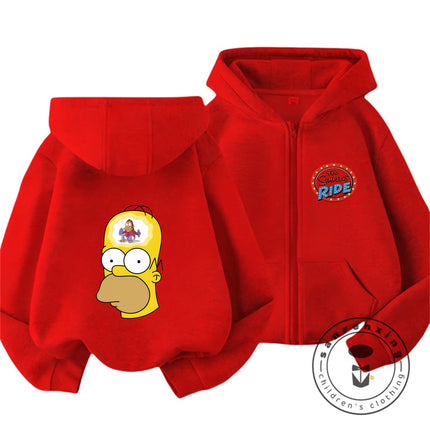 Trendy The Simpsons Cartoon Zip Up Hoodie Autumn Winter Kids Boys Girls Cute Kawaii New Children Hooded Sweatshirt 3 14 Years