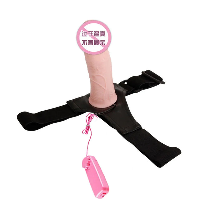 Realistic Dildo Strap-on Vibrator G-spot Hollow out Penis Massage Panties Masturbation Vibrating Orgasm Squirt Stick Sex Toy for Men