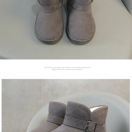 Boys Thermal Boots Kids Versatile Casual Buckle Non-slip Children Fashion Simple Non-slip Girls Snow Boots Cotton Winter Autumn
