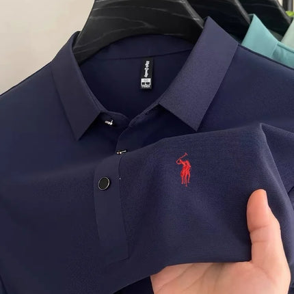 Luxury classic men's brand Paul original pony embroidered comfortable POLO shirt summer new casual breathable short sleeved top