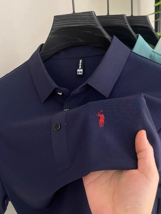 Luxury classic men's brand Paul original pony embroidered comfortable POLO shirt summer new casual breathable short sleeved top