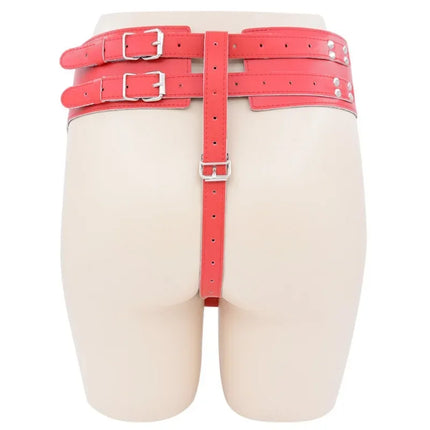 BDSM Leather AV Wand Vibrator Holder Harness Woman,Forced Orgasm Sex Suit Lingerie,Bondage Restraints,Chastity Belt,Adult Games
