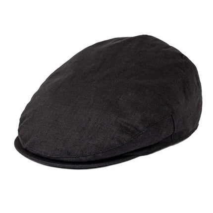 BOTVELA Linen Flat Cap for Men Women Herringbone Linen Newsboy Cap Lightweight Driver Ivy Hat Bakerboy Hat Summer Boina for Male