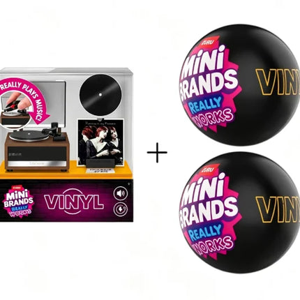 ZURU Mini Brands Really Works Vinyl Capsule Blind Box Unbox Music Vinyl Playset Fully Working Miniature Record Player Mini Vinyl