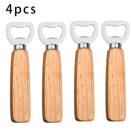 Wooden handle beer bottle opener Commercial wooden bottle opener Stainless steel bottle opener Creative bottle opener