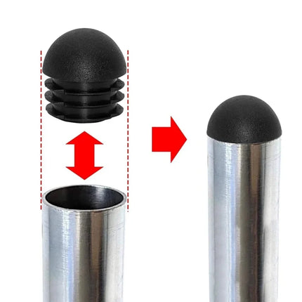 Black/White Plastic Round Pipe Plug Tube Non-Slip Chair Leg Foot Dust Cover Domed End Caps Floor Protector Pad Dia 13mm-40mm