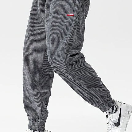 Baggy Corduroy Jogger Pants Men Tech Fleece Sweatpants Man Autumn Winter Casual Harem Pants Male Sport Thermal Trousers