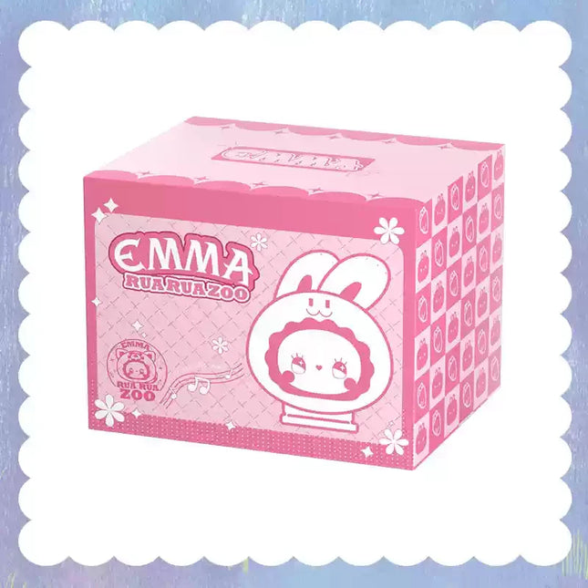 EMMA Secret Forest RUA RUA ZOO Animal Cute Soft Rabbit Sound Glass Jar Storage Display Toy Trendy Blind Box Display Case