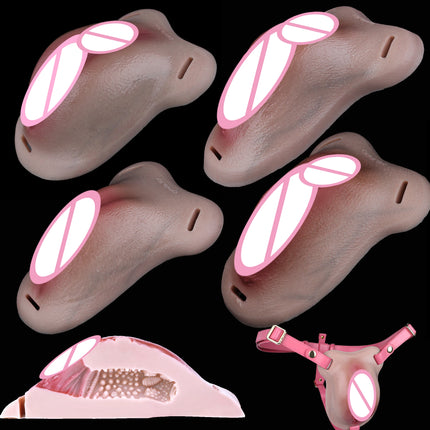 FAAK Male Hiding gaff Panties Male to Female Sex Toy Pads Strapon Insertable  Silicone Fake Vagina Clitoris Pads For Transgende
