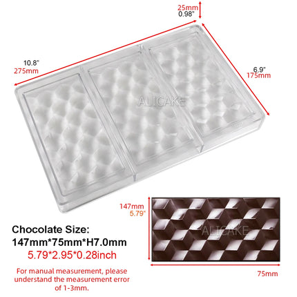 3D Polycarbonate Chocolate Molds Sphere Diamond Chocolate Bombs Bonbons Candy Bar Professional Confectionery Baking Pastry Tools