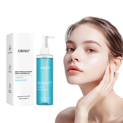 GROEI Cleansing Oil, Gentle Deep Cleansing, 3-in-1 for Eyes/Lips/Face, Skin-Nourishing Non-Comedogenic