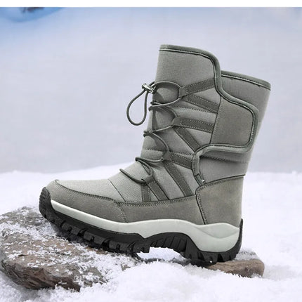 Brand Men's Winter Shoes Waterproof Men's Boots Warm Plush Couple Snow Boots Outdoor Non-slip Hiking Boots Men Work Ankle Boots