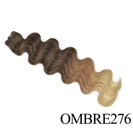 Synthetic Long Straight Hair Bundles Extensions Smooth Ombre Brown Hair Weaving Synthetic Straight Hair Bundles Full to End