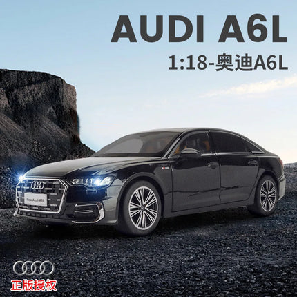 1/18 AUDI A6 Alloy Car Model Diecast & Toy Vehicles Metal Car Model High Simulation Sound and Light Collection Children Toy Gift