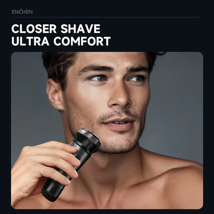ENCHEN Blackstone Max Electric Shaver 3D-Direction Flex Heads 100% Waterproof With POP-UP Precision Trimmer