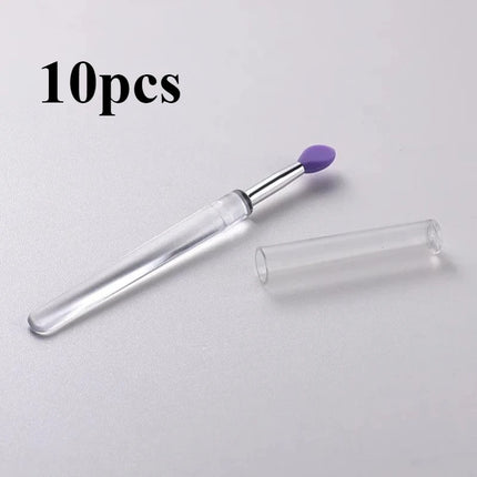 1/3/10pcs Portable Silicone Lip Brush with Cover Soft Multifunction Lip Balm Applicator Lipstick Lipgloss Makeup Brush Reusable