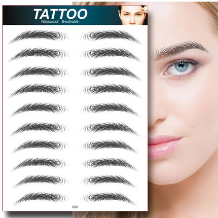 4D Hair Like Eyebrows Makeup Waterproof Eyebrow Tattoo Sticker Long Lasting Natural Fake Eyebrow Stickers Cosmetics 10 pairs 1PC