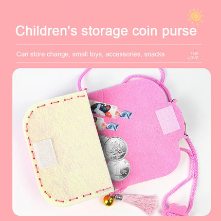 DIY Shoulder Bag Non-woven Fabric Sewing Kits for Kids Handmade Needle Thread Splicing Crossbody Purse Girls Birthday Gifts