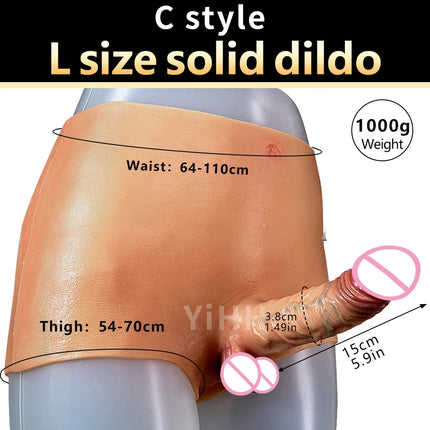 Lesbian Strap-On Dildo Penis Pants Realistic Soft Silicone Panties Solid Hollow Dildo For Men Woman Adults Sex Toys Masturbator