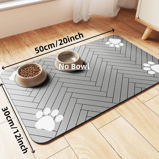 Pet Feeding Mat - Absorbent Pet Placemat for Food and Water Bowl, with Waterproof Rubber Backing, Quick Dry Water Mat for Dog Cat