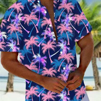 Hawaiian Surfing Men's Shirt 3D Printed Casual Fashion Short Sleeve Shirt Collar Button Top Super Large Clothing