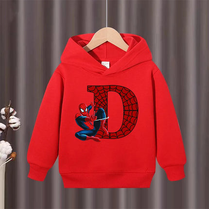 Children's Winter Autumn Hooded Pullover Sweater Spider Man Pattern Comfortable  Warm Fabric Suitable Outdoor Activities