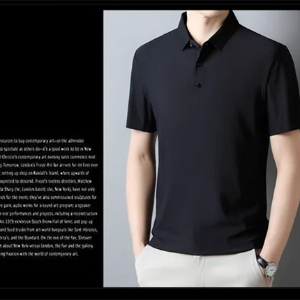 Summer New Men's Short Sleeve Ice Silk POLO Shirt Fashion Simple Men's Business Casual Pullover Large Size 5XL