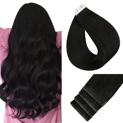 Full Shine Virgin Injection Tape in Human Hair Extensions Invisible Hand Tied Tape in Hair Extension Human Hair Natural Adhesive