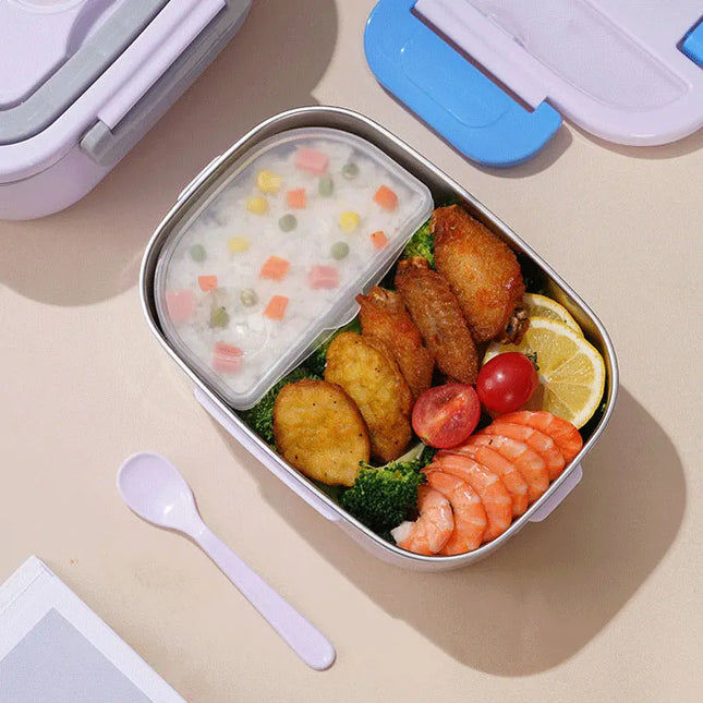 1.5L 60W Electric Lunch Box Food Warmer Portable Food Heater for Car or Home - Leak Proof, Lunch Heating Microwave for Truckers